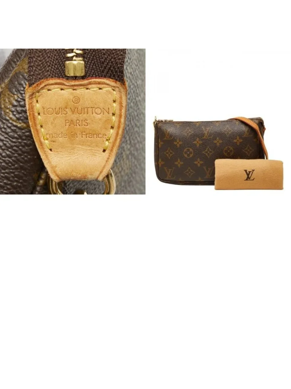 Louis Vuitton Monogram Pochette Soir Shoulder Bag Brown Leather